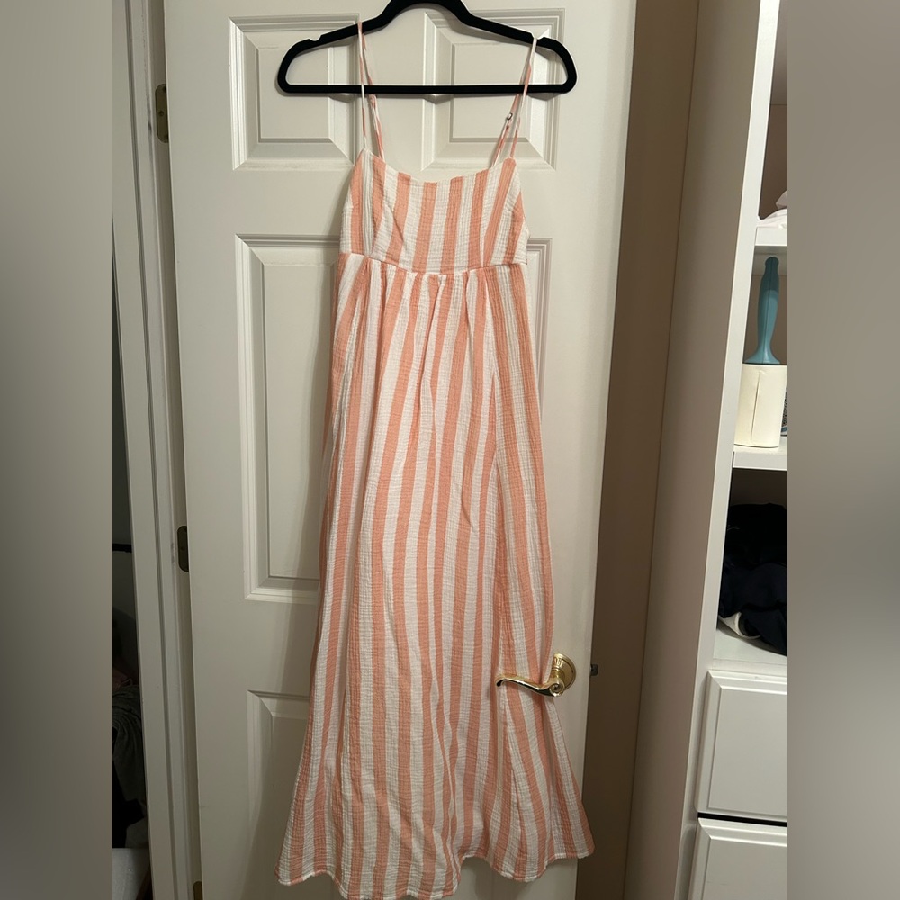 Abercrombie pink stripe maxi